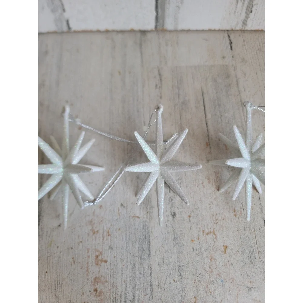 North light white glitter star Nativity ornament Xmas set Unique Home decor